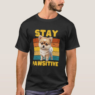 Grappig, blijf PAWsitief!- Hondenliefhebber mannen T-shirt