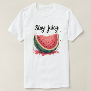 Grappig "Blijf sappig" Watermeloen Zomer T-shirt