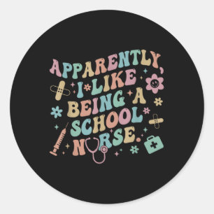 Grappig Blijkbaar Hou Ik Ervan Om Schoolverpleegst Ronde Sticker