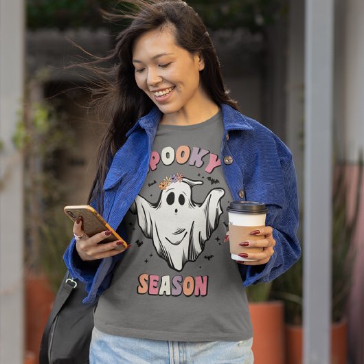 Grappig Bloemen Ghost Spooky Seizoen T-shirt