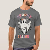 Grappig Bloemen Ghost Spooky Seizoen T-shirt (Voorkant)