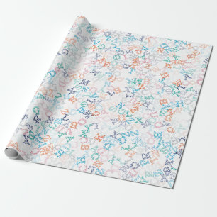 Grappig Bobble Cartoon Letter Patroon Cadeaupapier