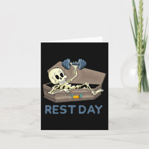 Grappig Bodybuilding Gewichtheffen Skeleton Rest D Kaart