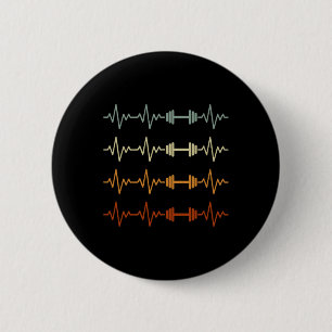 Grappig Bodybuilding Heartbeat Gym Gewichtheffen B Ronde Button 5,7 Cm