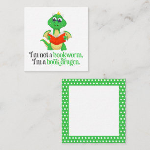 Grappig boek lezen - Boekenwurm Notitiekaartje