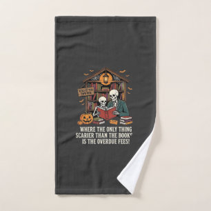 Grappig Boek Liefhebber Halloween Skelet Bibliothe Handdoek