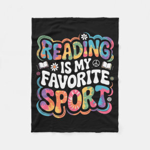 Grappig boek liefhebber tie dye groovy lezen is fa fleece deken