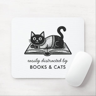 Grappig Boek Minnende Zwarte Kat Boek Liefhebber S Muismat