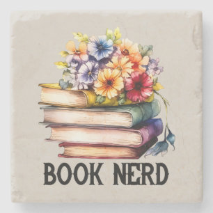 Grappig boek nerd woord art stenen onderzetter