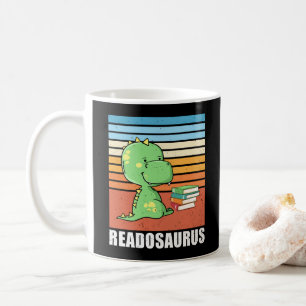 Grappig boek Readosaurus Dinosaur Lezen Dino Retro Koffiemok
