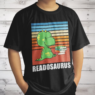 Grappig boek Readosaurus Dinosaur Lezen Dino Retro T-shirt