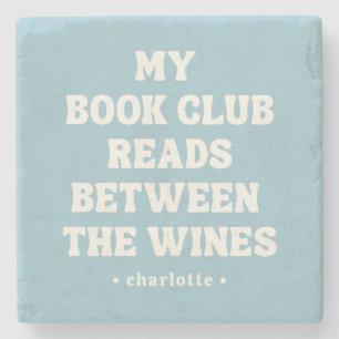 Grappig Boekenclub Citaat Aangepast Blauw Stenen Onderzetter