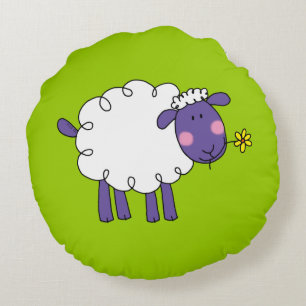 grappig boerderij wollig schaap rond kussen