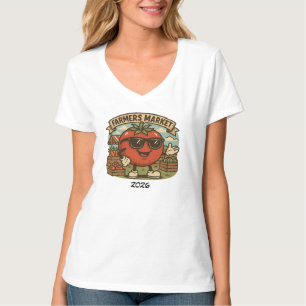 Grappig Boerenmarkt Tomaat Personage T-shirt