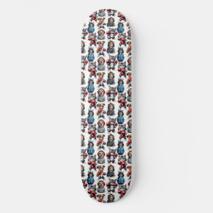 Grappig Boksen Kat Hond Patroon Design Skateboard