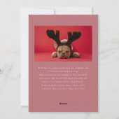 Grappig Bont Echte Joy Hond Foto Roze Kerst Feestdagenkaart (Achterkant)