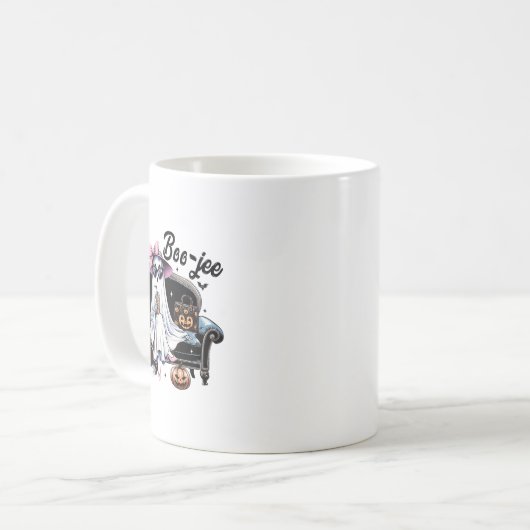 Grappig Boo Jee Ghost Halloween Boo Jee Ghost Spoo Koffiemok (Voorkant links)