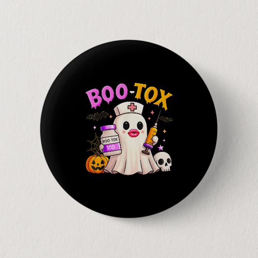 Grappig Boo Tox Esthetische Verpleegster Spook Sch Ronde Button 5,7 Cm (Voorkant)