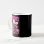 Grappig Borstkanker Bewustzijn Western Roze Kat Wo Koffiemok (Voorkant links)