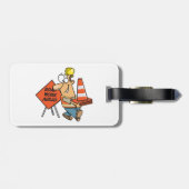 Grappig Bouwvakker Wegwerk Vooruit Bord Bagagelabel (Achterkant horizontaal)