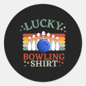 Grappig bowlen, dit is mijn bowlingteam ronde sticker (Voorkant)