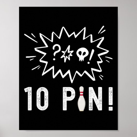 Grappig bowlen Ik haat de tien pins bowling Poster (Voorkant)