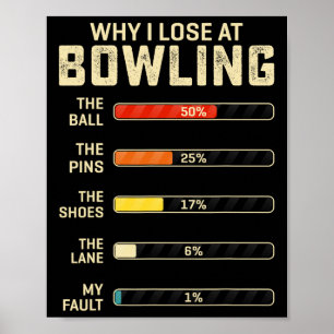 Grappig bowlen voor mannen vrouwen Kinder waarom i Poster