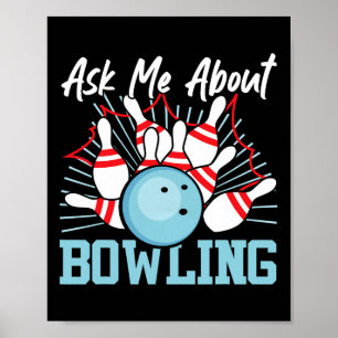 Grappig bowlen vraag me over bowlen poster