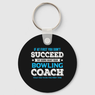 Grappig Bowling Game Design voor Coach - Mannen Sleutelhanger
