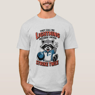 Grappig Bowling Gezegde Lightning Strike Twee keer T-shirt