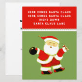 Grappig Bowling Kerstmis Feestdagenkaart (Voorkant / Achterkant)