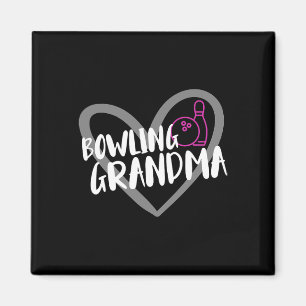 Grappig Bowling Kleding Bowling Oma Hart - Zwart Magneet