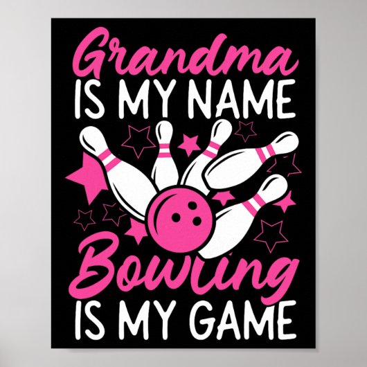 Grappig bowling oma is mijn naam bowling ik poster (Voorkant)