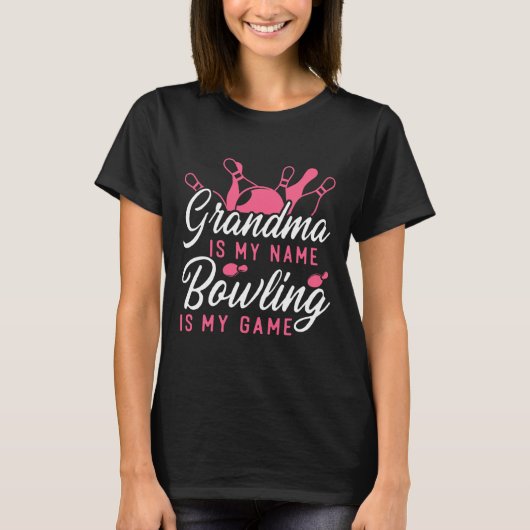 Grappig bowling oma is mijn naam bowling ik t-shirt (Voorkant)