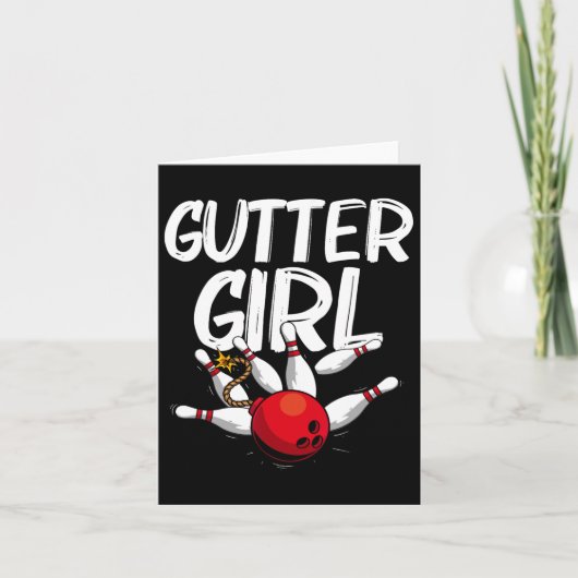 Grappig Bowling ontwerp voor meisjes vrouwen Bowle Kaart (Voorkant)