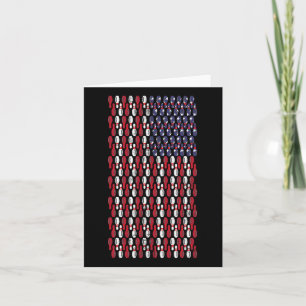 Grappig Bowling Pin Amerikaanse vlag ontwerp Kaart
