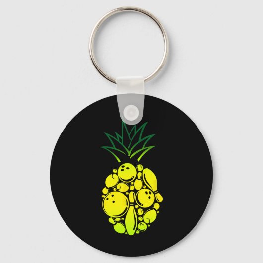 Grappig Bowling Pineapple Sleutelhanger (Voorkant)