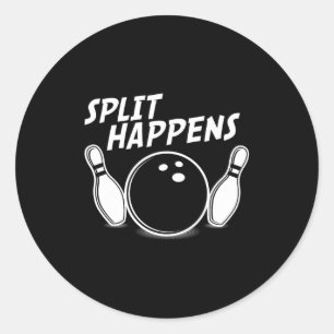 Grappig bowling Shirt split gebeurt Ronde Sticker