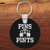 Grappig bowlingbier Drink bowler pins en pints Sleutelhanger (Voorkant)