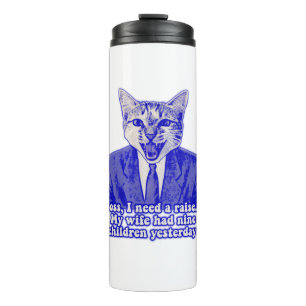 Grappig boze kat meme voor kat-liefhebbers thermosbeker