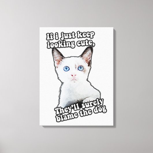 Grappig boze kat-meme voor katten en katteneigenaa canvas afdruk (Voorkant)