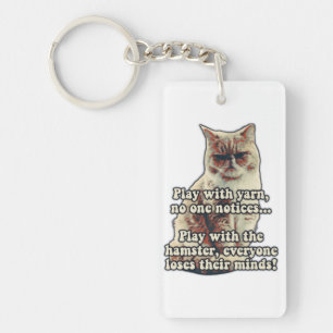 Grappig boze kat meme voor katten en kattenliefheb sleutelhanger