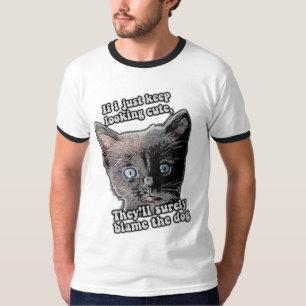 Grappig boze kattenmeme voor katteneigenaars en -l t-shirt