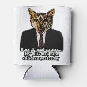 Grappig boze kattenmeme voor kattenliefhebbers en blikjeskoeler