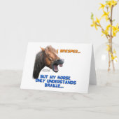 Grappig braillepaard kaart (Gele Bloem)