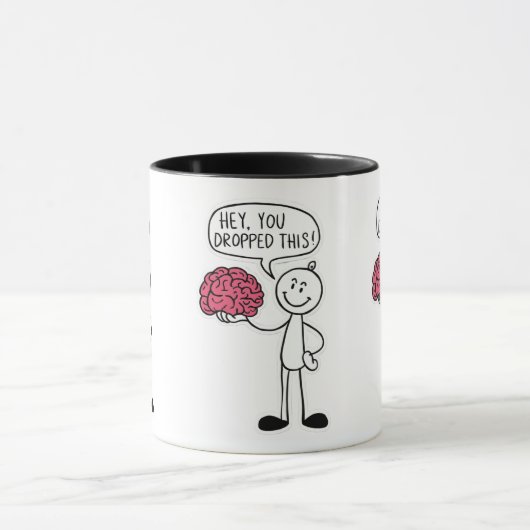 Grappig Brain Drop Meme Design Mok (Midden)