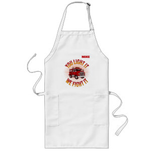 Grappig brandweerkoken lang schort
