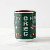 Grappig brandweerman kerst ontwerp mok (Midden)