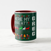 Grappig brandweerman kerst ontwerp mok (Voorkant links)