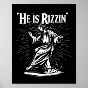 Grappig Breaking Cool Rizz Vibe Hij is Rizzin Jesu Poster